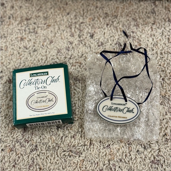 Longaberger Collectors Club Membership Basket Ceramic Charm & Handle Wrap 10205 - Picture 4 of 15